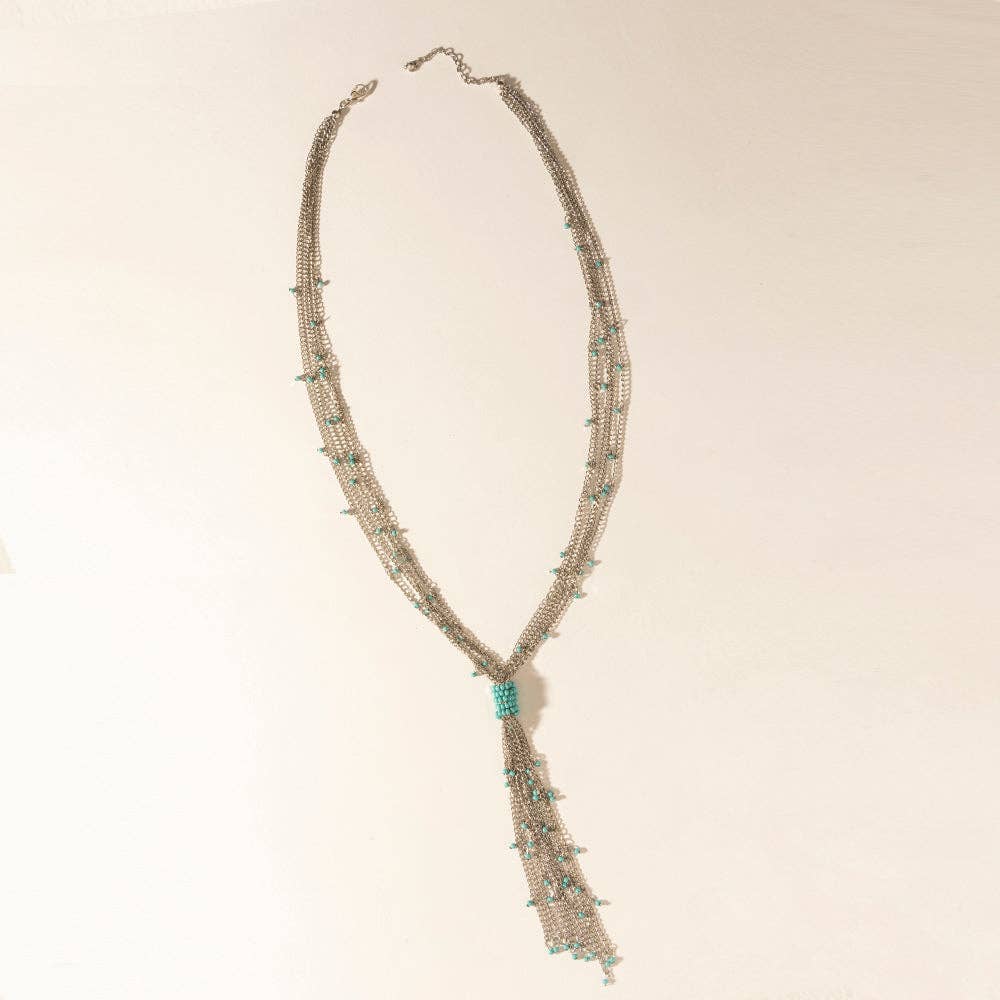 Mist River Tassel Necklace in Silver Mix: Silver Mix