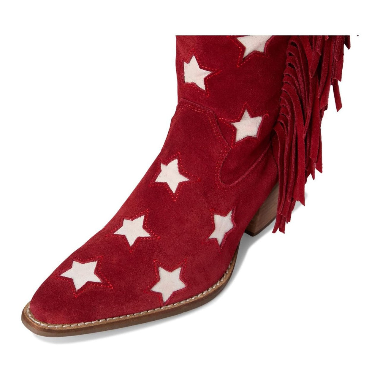 Womens Multicolor Western Boots With Pentagon Tassels