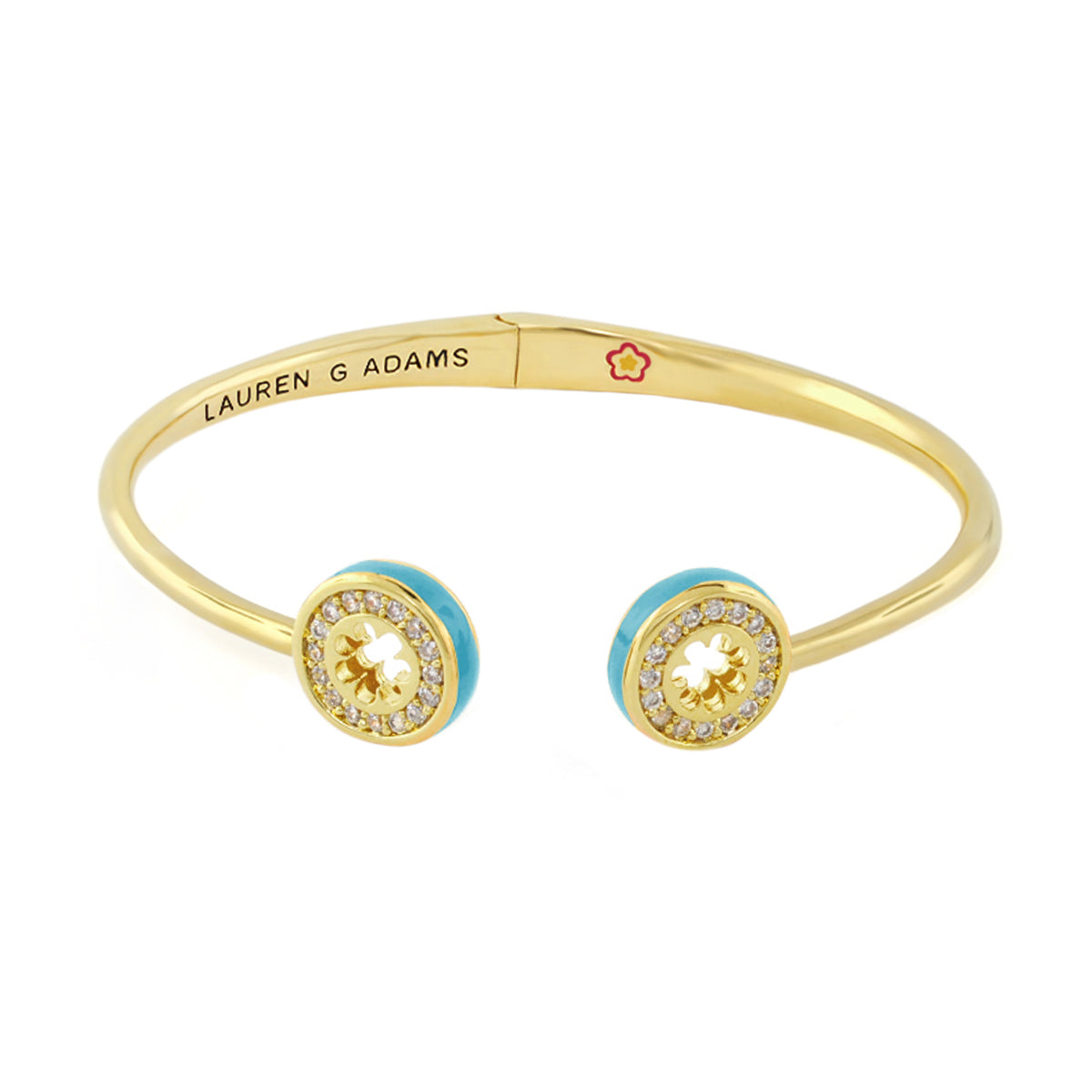 Open Arms Pave Flower Bangle