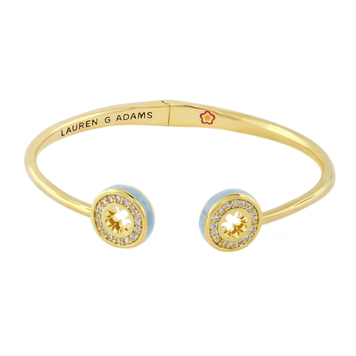Open Arms Pave Flower Bangle
