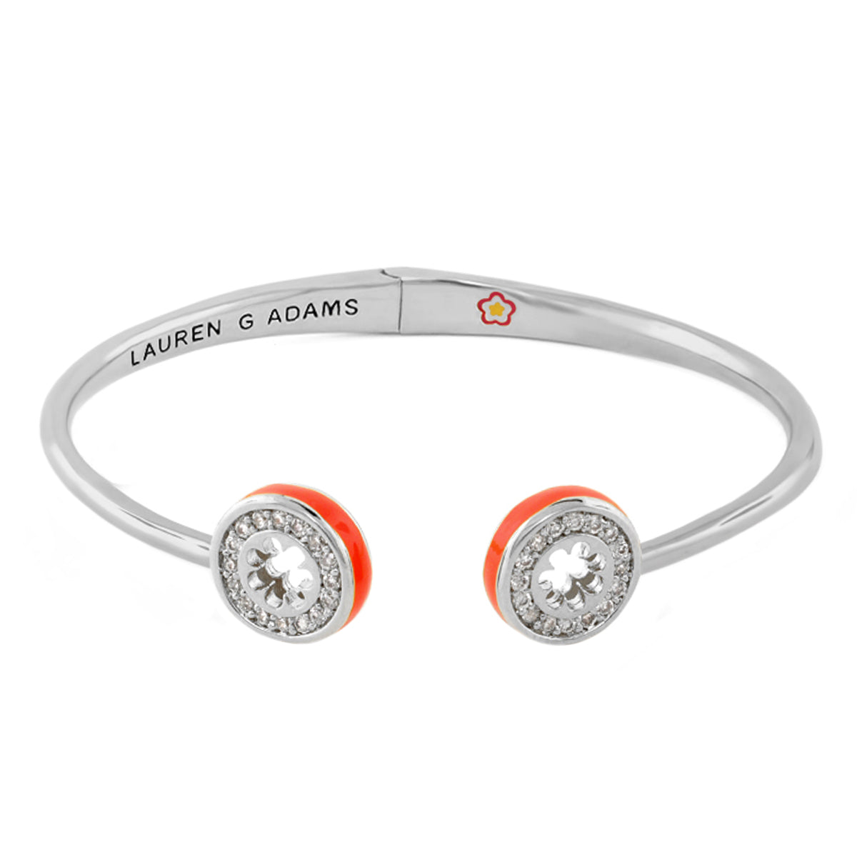 Open Arms Pave Flower Bangle