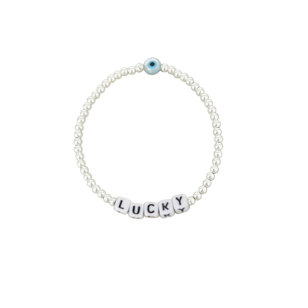 Lorelai Lucky Silver 3mm Beads Bracelet