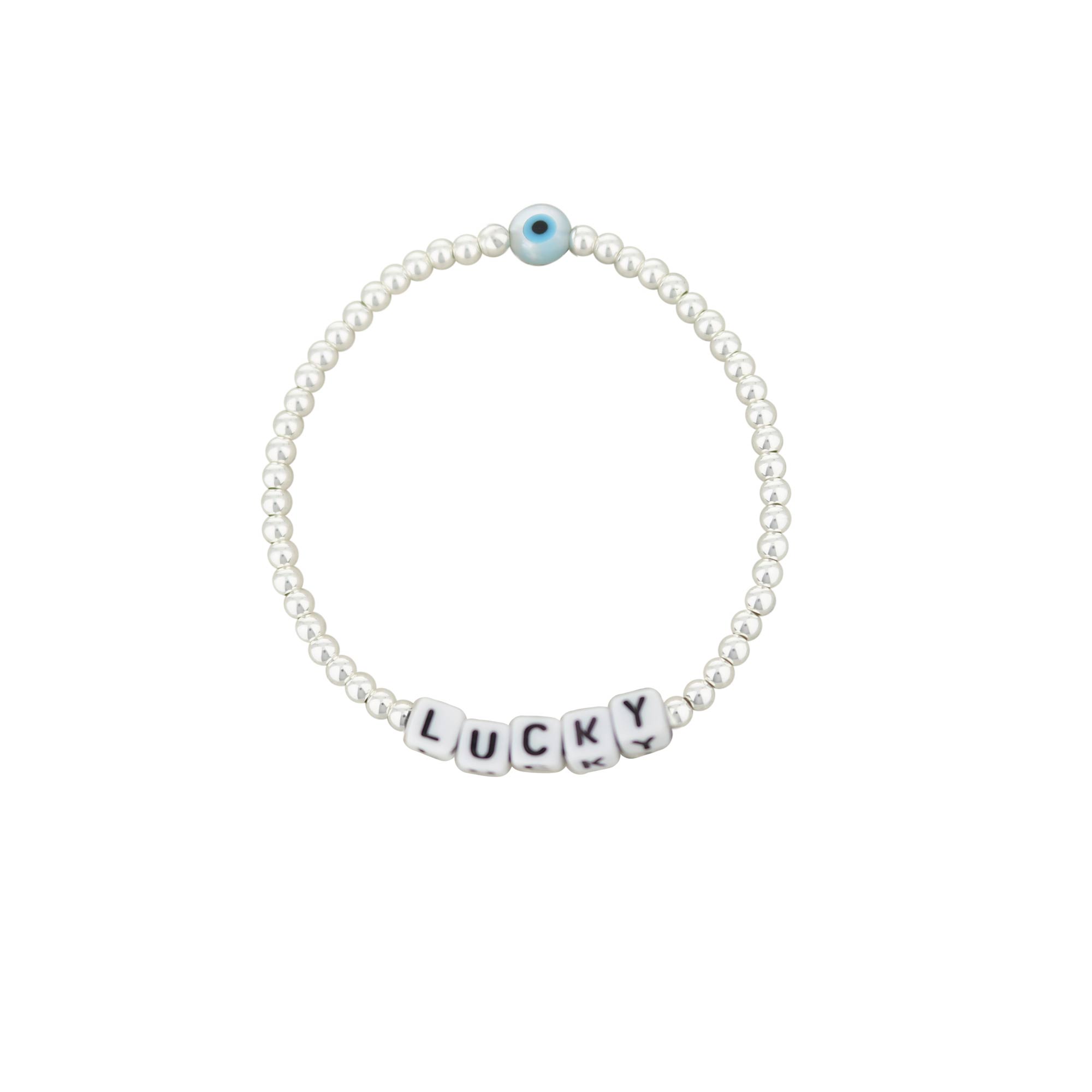 Lorelai Lucky Silver 3mm Beads Bracelet