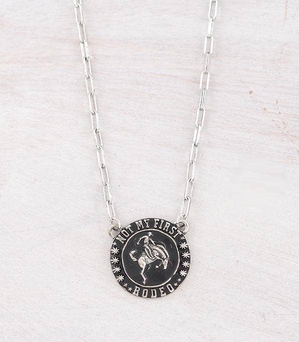 Rodeo Cowboy Necklace: Silver