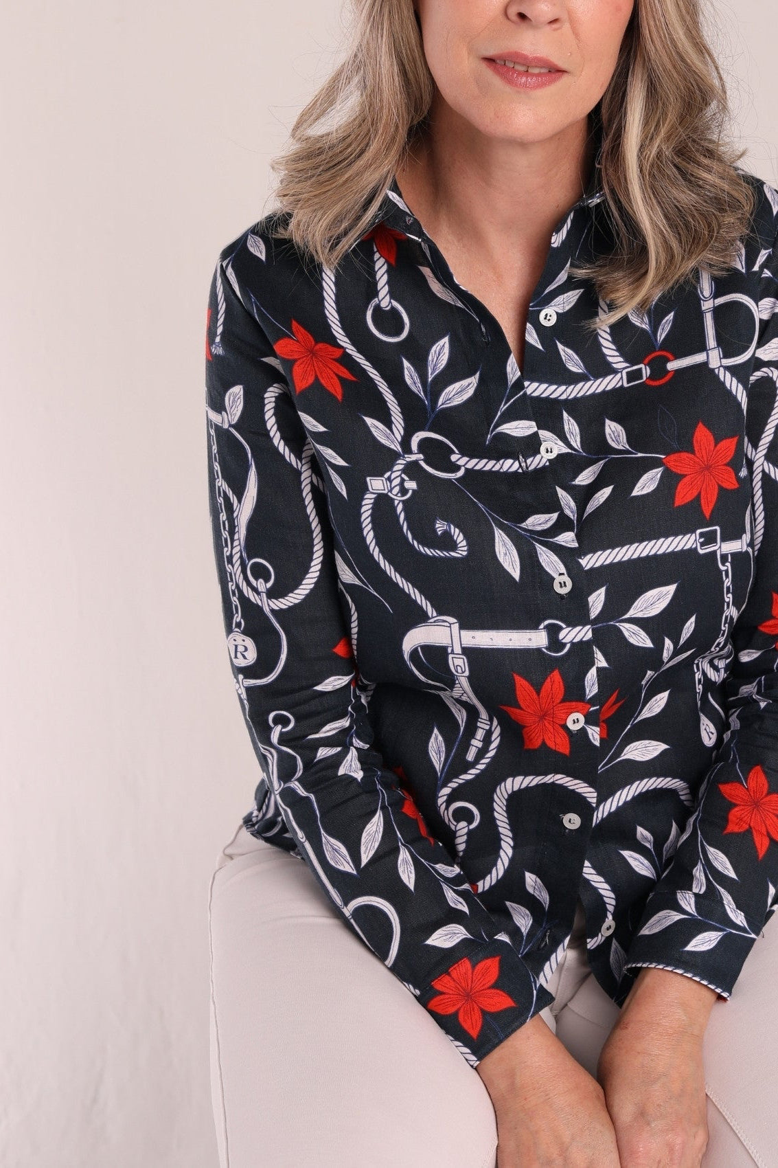 Basic Linen Shirt | Ropes Print