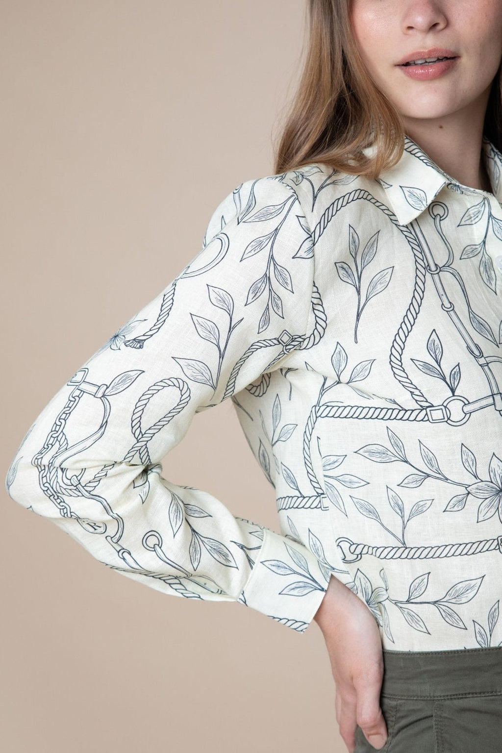 Basic Linen Shirt | Ropes Print
