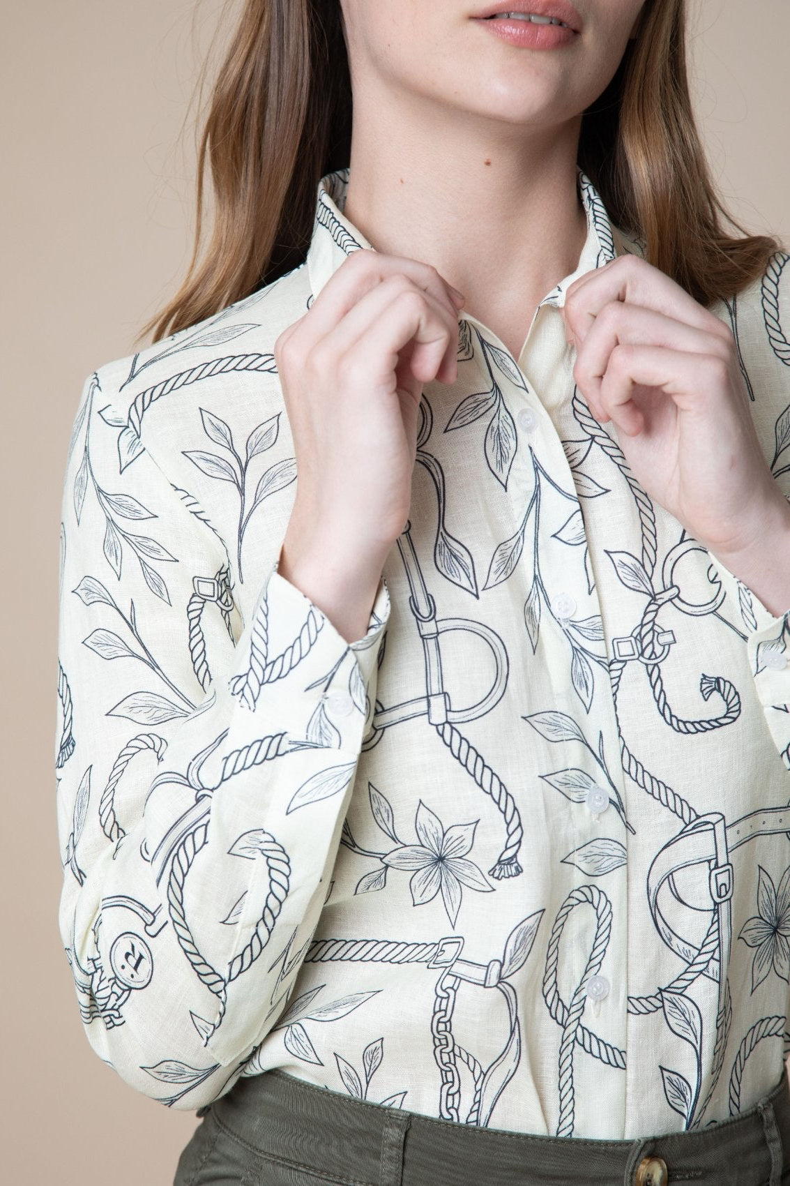 Basic Linen Shirt | Ropes Print