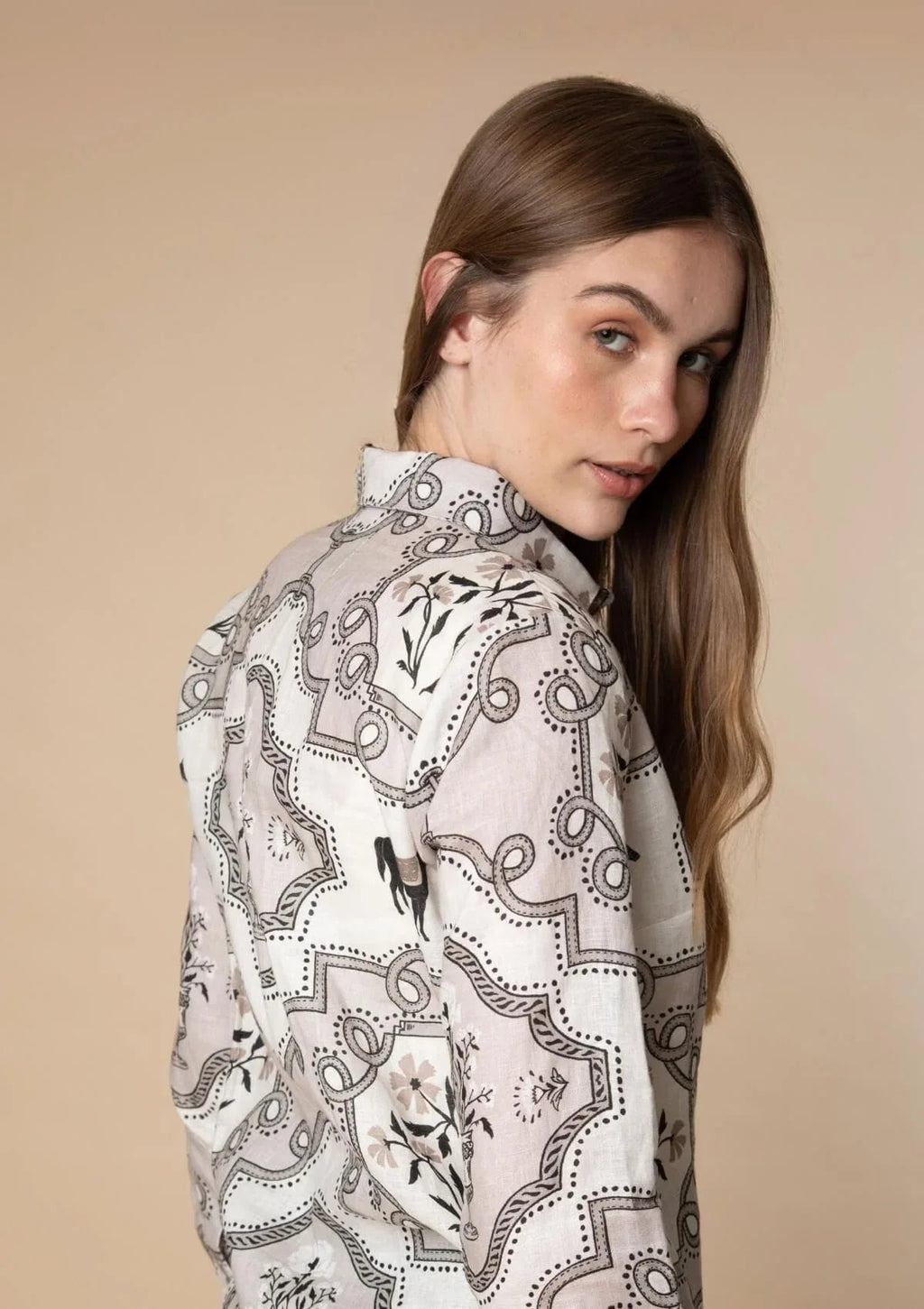 Basic Linen Shirt | Veranda Print