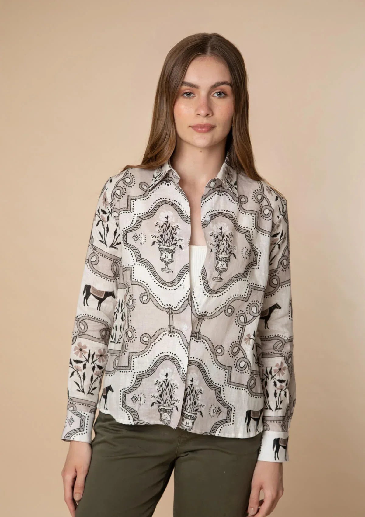 Basic Linen Shirt | Veranda Print