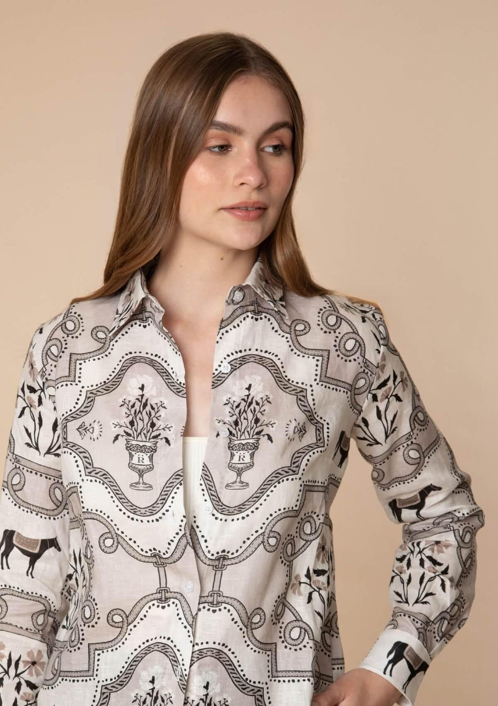 Basic Linen Shirt | Veranda Print