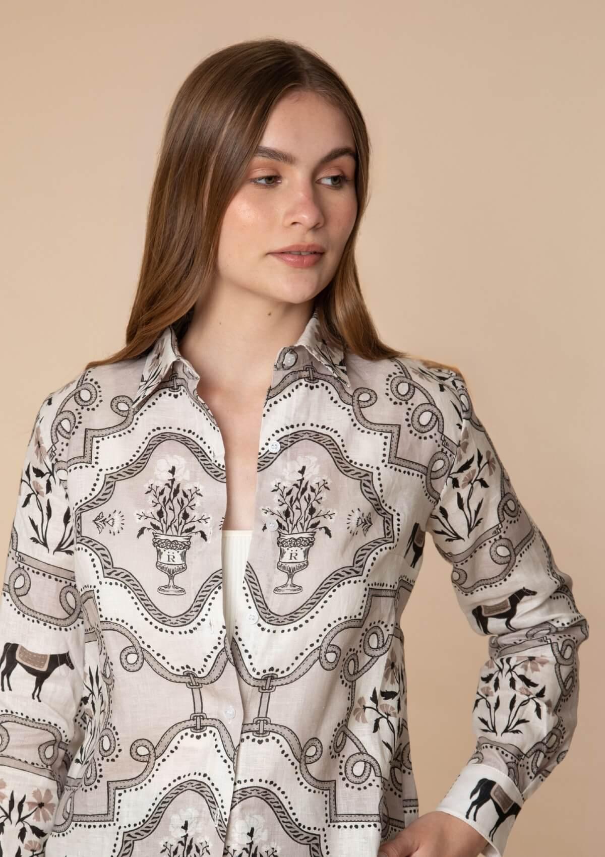 Basic Linen Shirt | Veranda Print