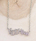 Rhinestone Yeehaw Letter Necklace