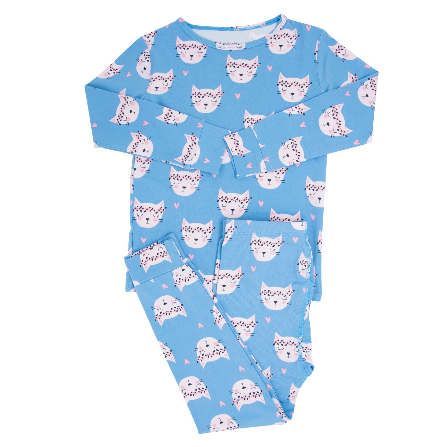 Pretty Pink Cat Big Kid Pajama Set For Cozy Nights Sleepwear