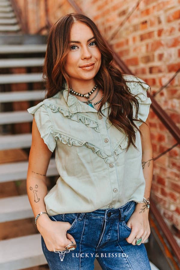 Concho Bloom Ruffle Shirt