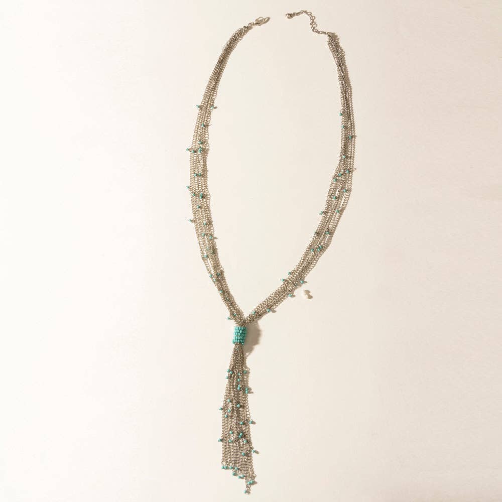 Mist River Tassel Necklace in Silver Mix: Silver Mix