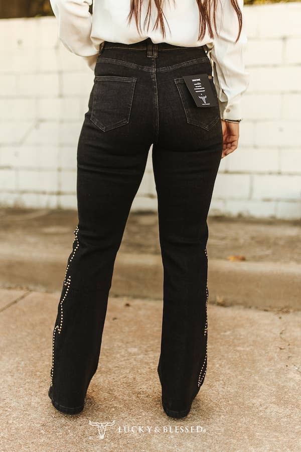 Studded Stitch Bootcut Jeans