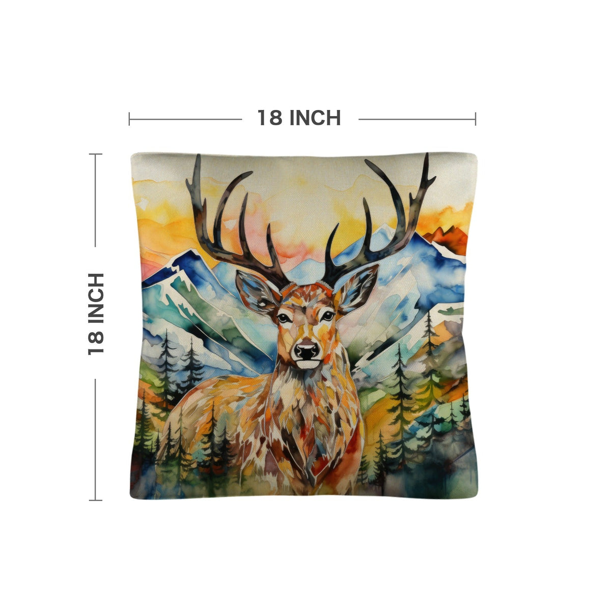 Baha Ranch Watercolor Buck Hunting Pillow Case Made In America