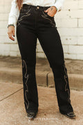 Studded Stitch Bootcut Jeans