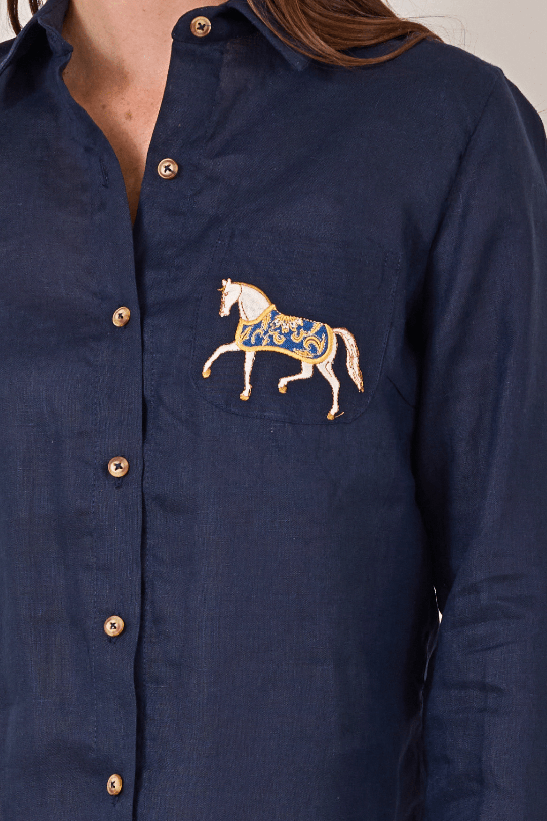 Campera Embroidered Linen Shirt