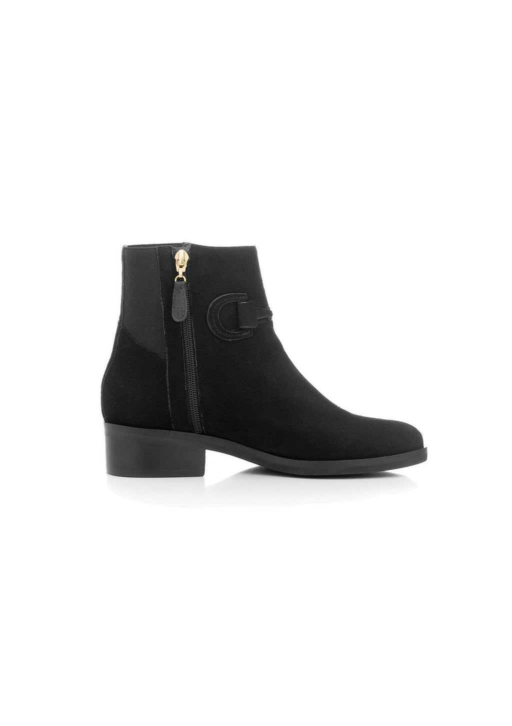 Cavalia Flat Ankle Boots | Suede | Black