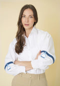 Connie Shirt | White | Embroidered Stirrup