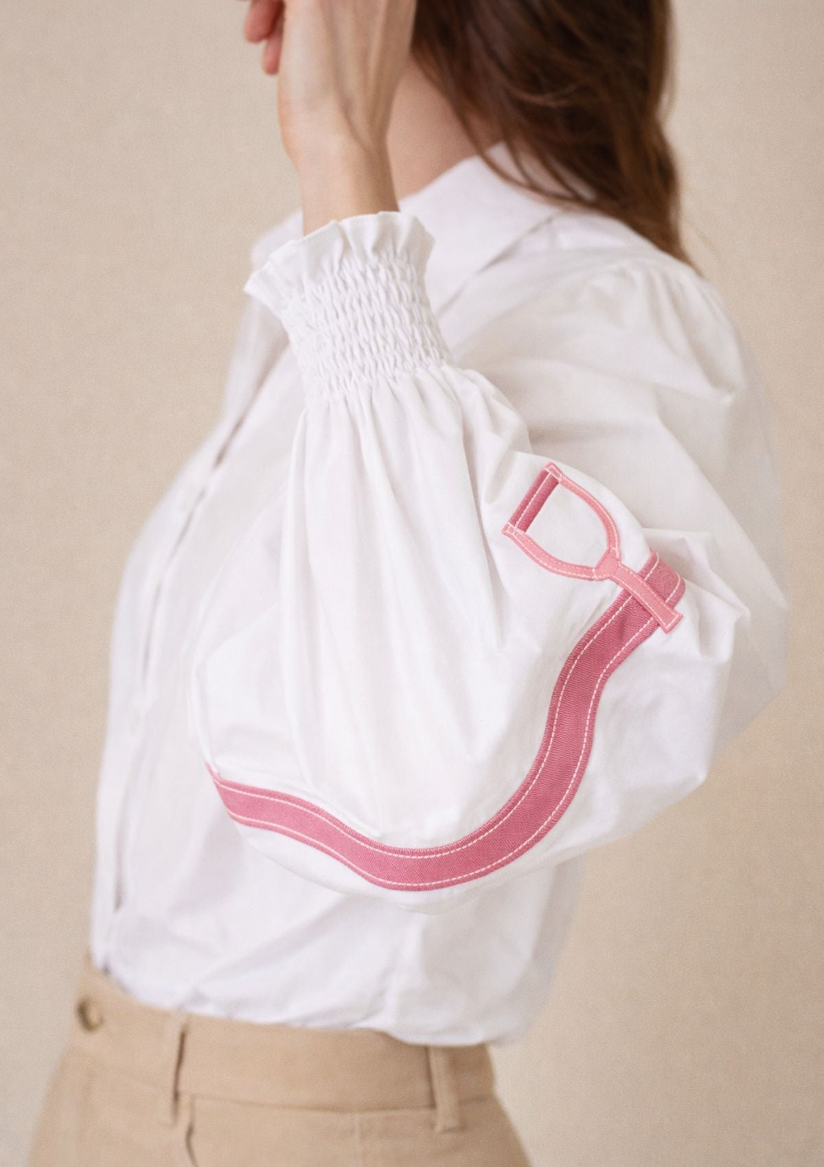 Connie Shirt | White | Embroidered Stirrup