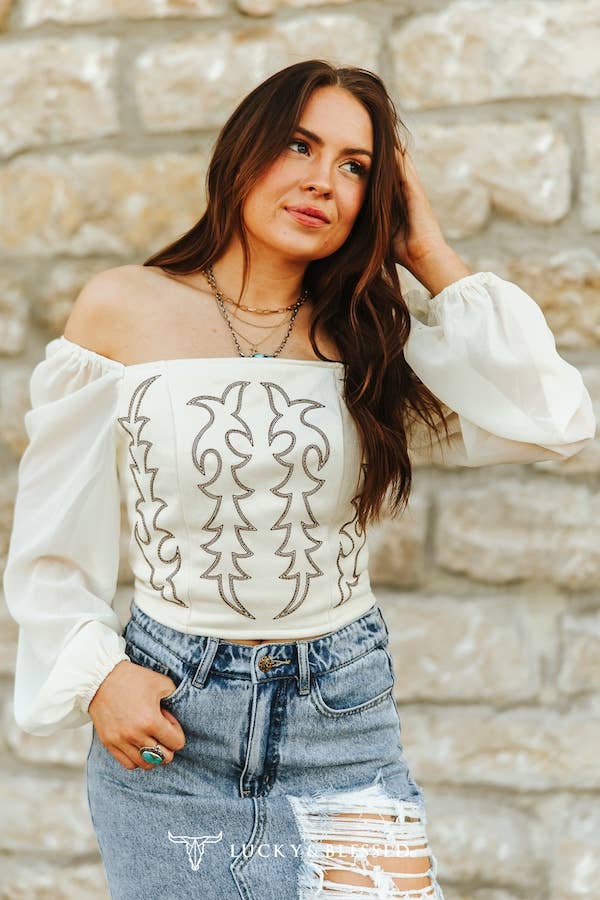 Stitched Prairie Long Sleeve Top