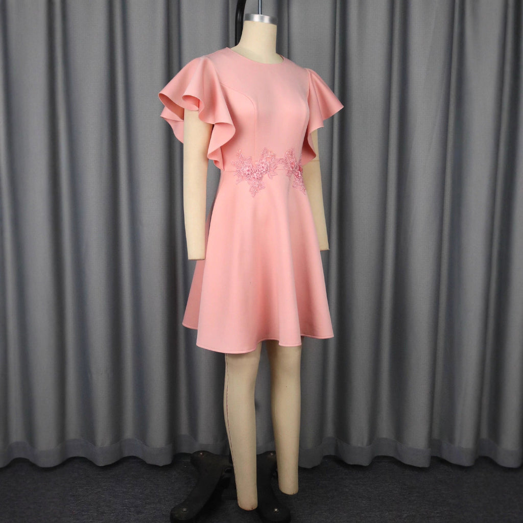 Elegant Embroidery Slim Fit Short Dress