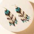 Painted Canyon Beaded Fringe Earrings in Prairie Sky: Prairie Sky