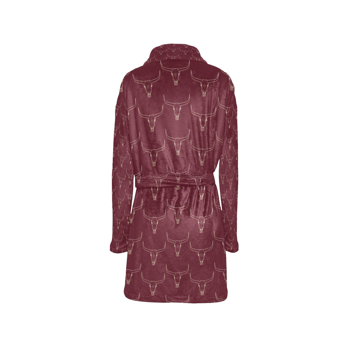 Baha Ranch Burgundy Longhorn Women's Western Bath Robe