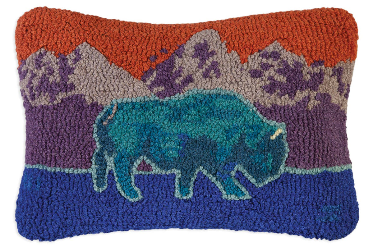 Western Blue Bison Pillow