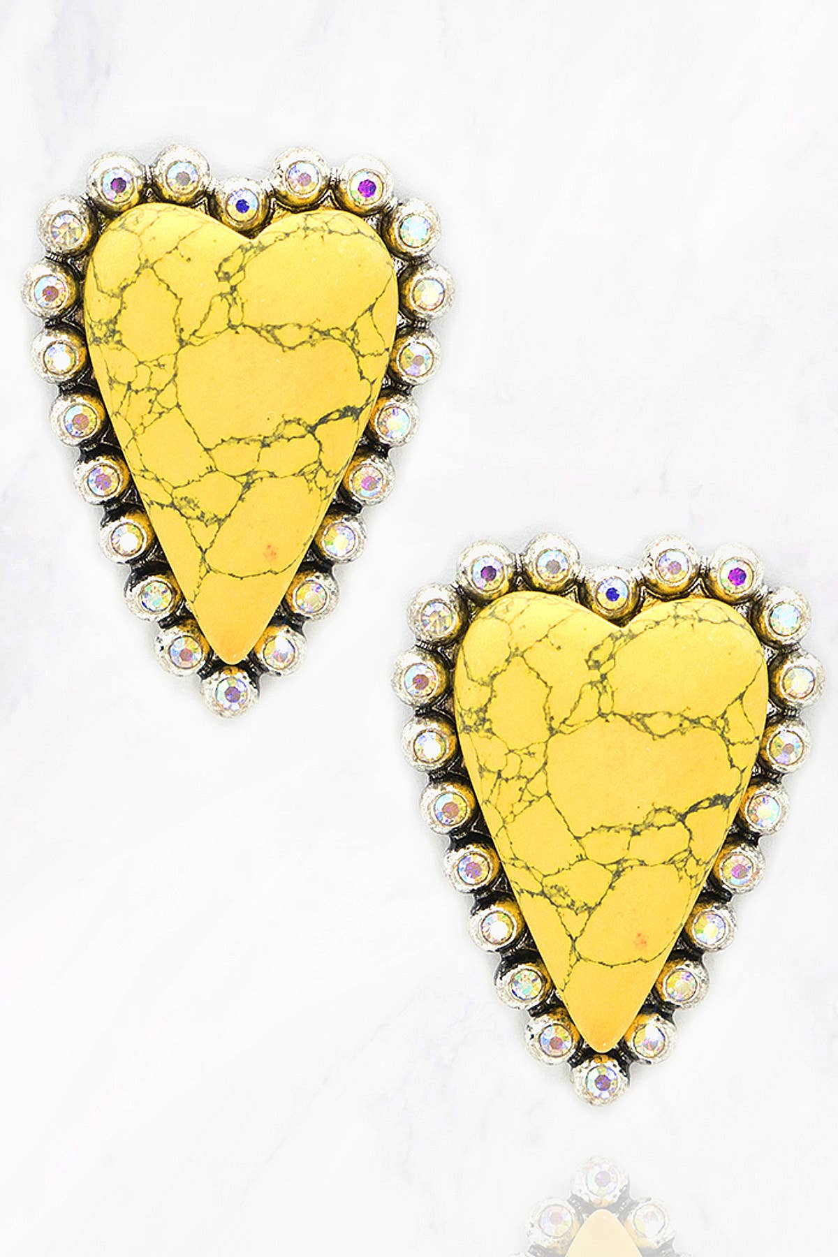 Arc Heart Earrings: Ivory