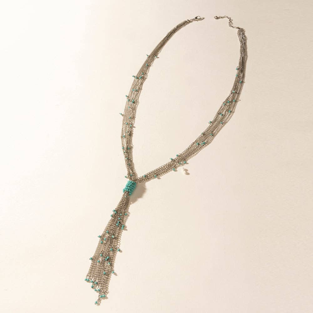 Mist River Tassel Necklace in Silver Mix: Silver Mix