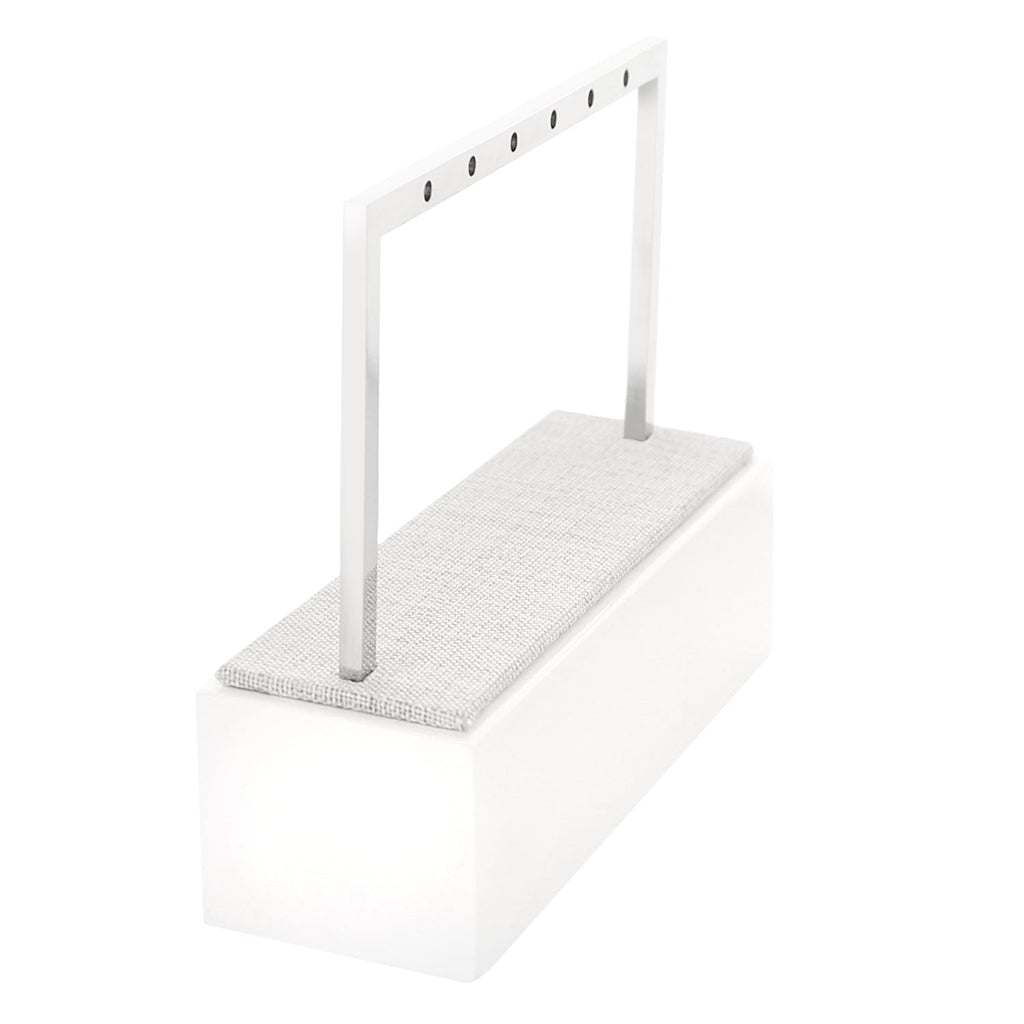 3 Tier Earring Display Rack Stainless Steel Gray Linen set of 2