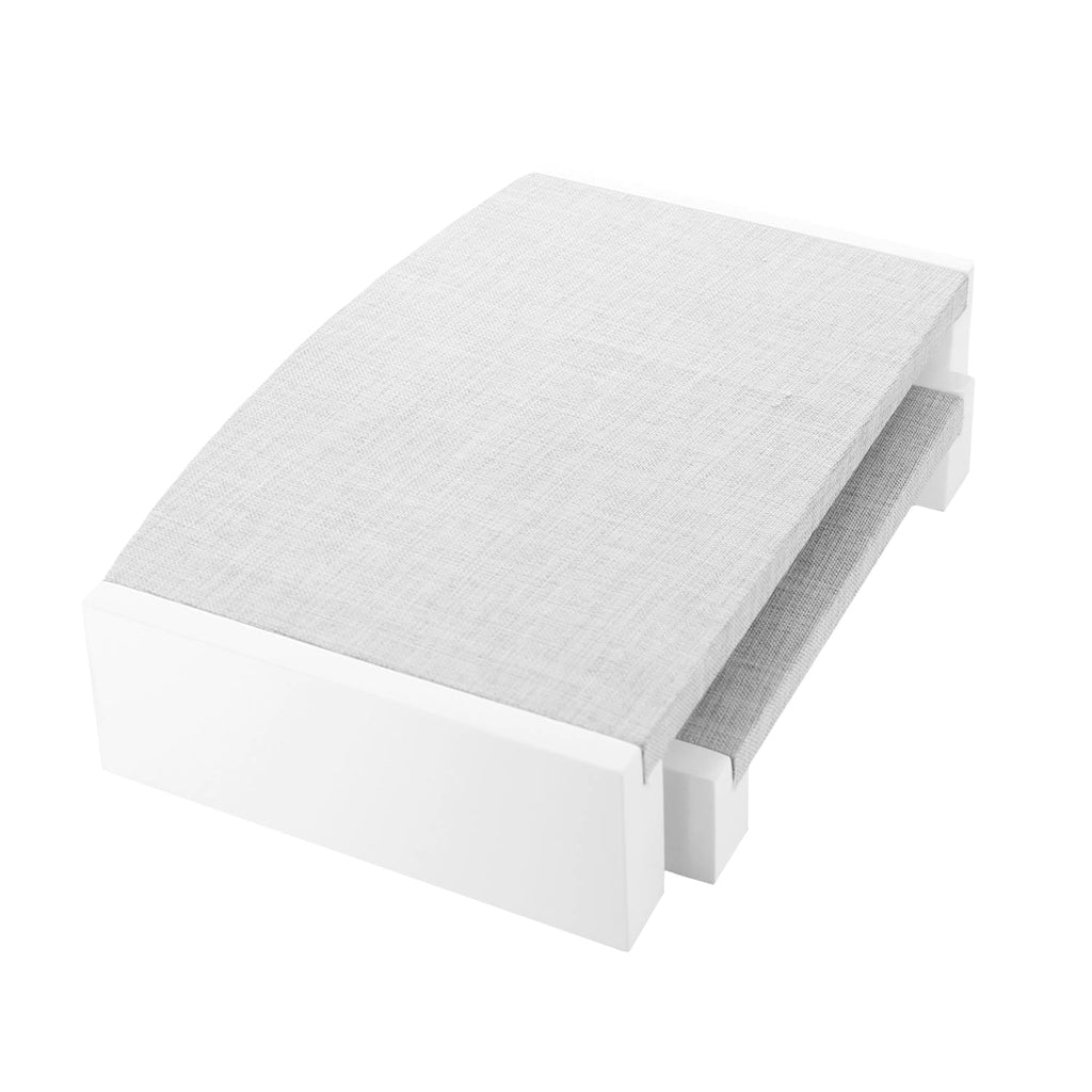 Dual Jewelry Display In Gray Linen and Glossy White Finish - Set