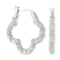 Clover Pave Hoop Earrings