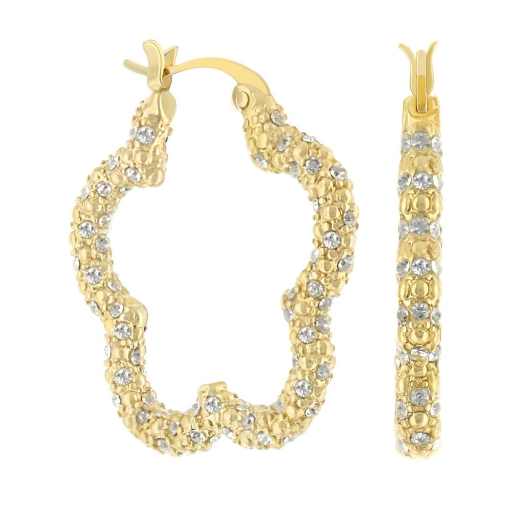 Daisy Pave Hoop Earrings