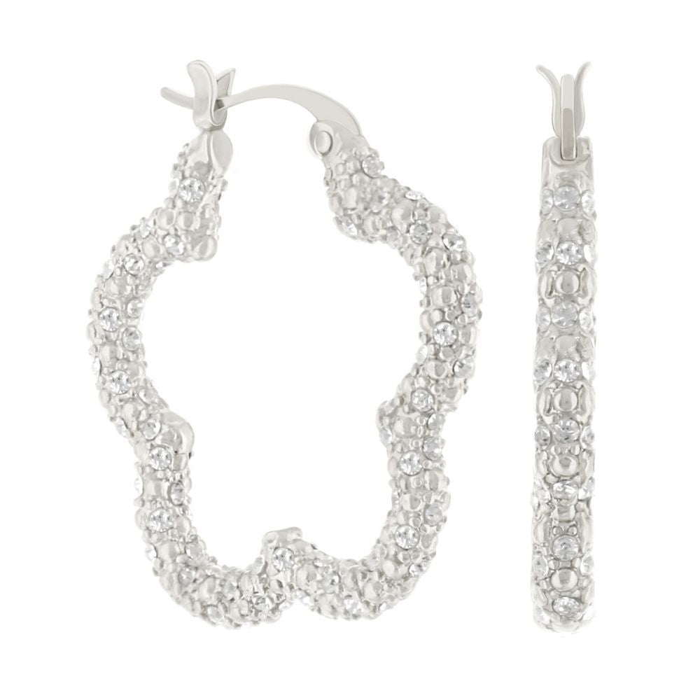 Daisy Pave Hoop Earrings