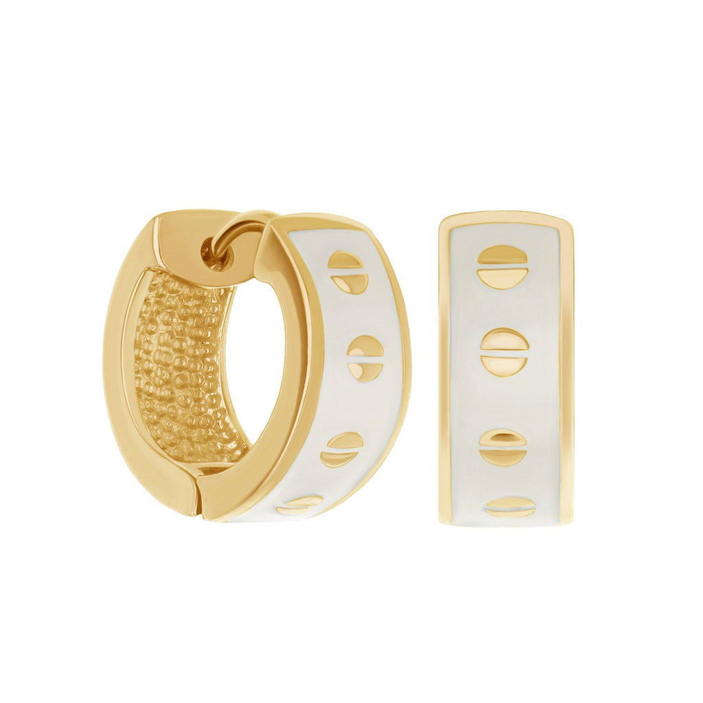 Enamel Huggie Earrings
