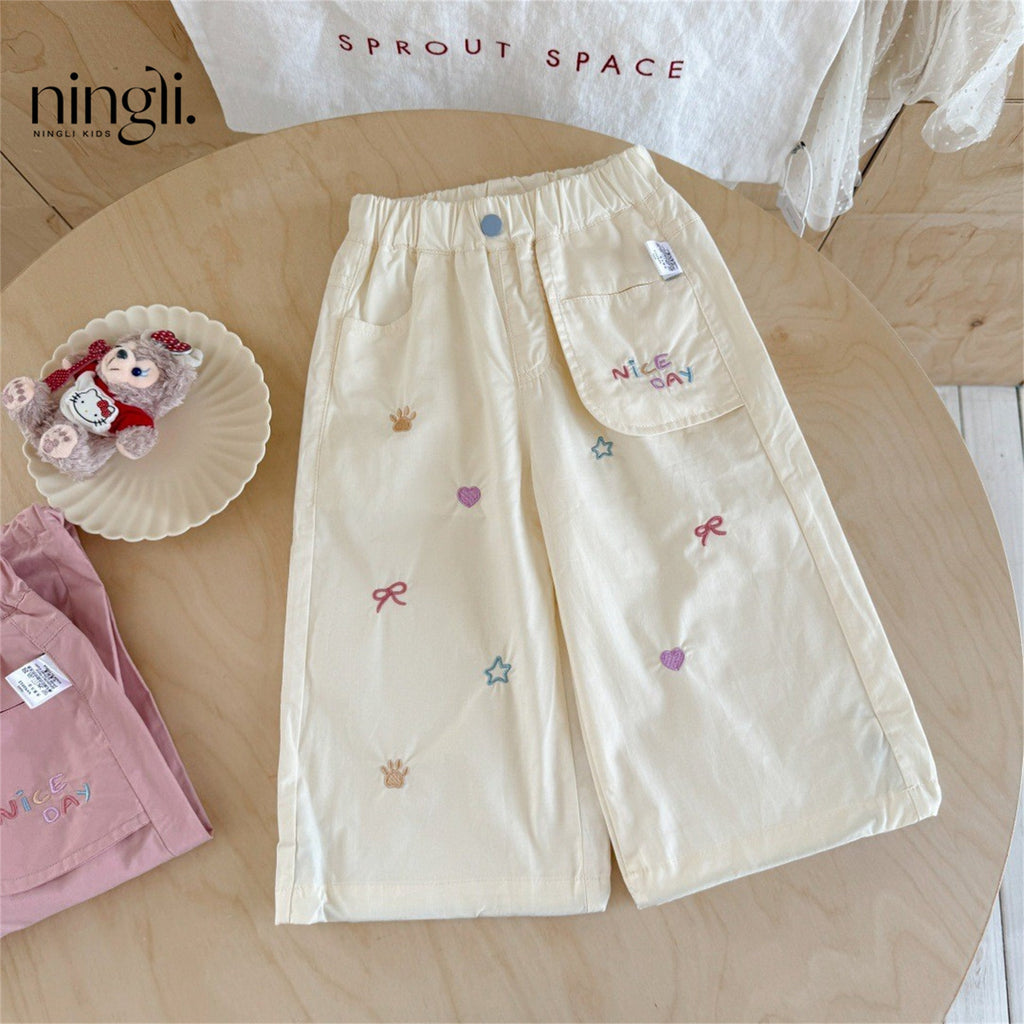 Girls Wide-leg Pants Western-style