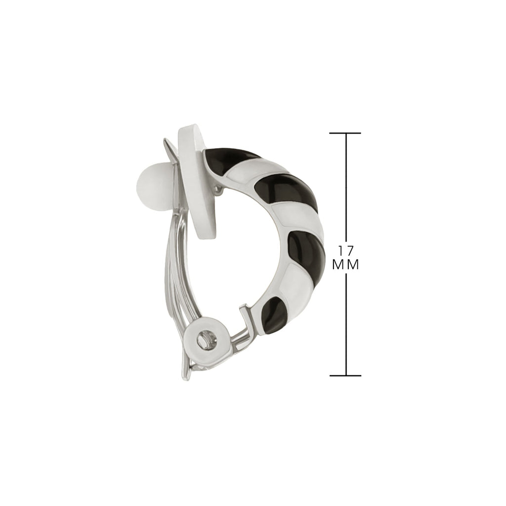 Clip-On Enamel Striped Earrings