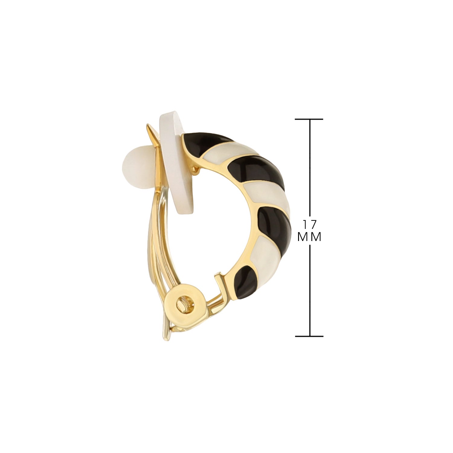 Clip-On Enamel Striped Earrings