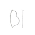 Pave Heart Hoop Earrings