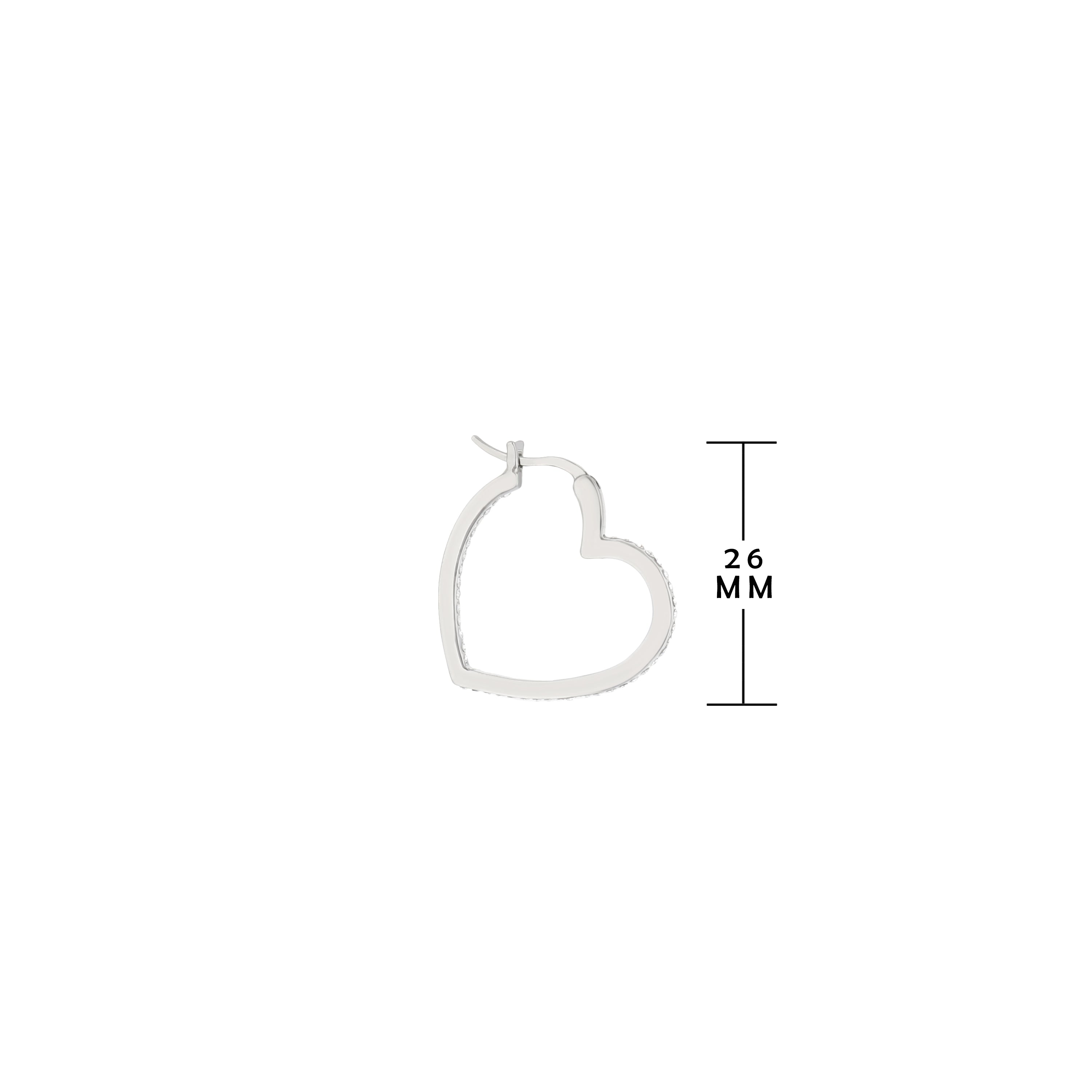 Pave Heart Hoop Earrings