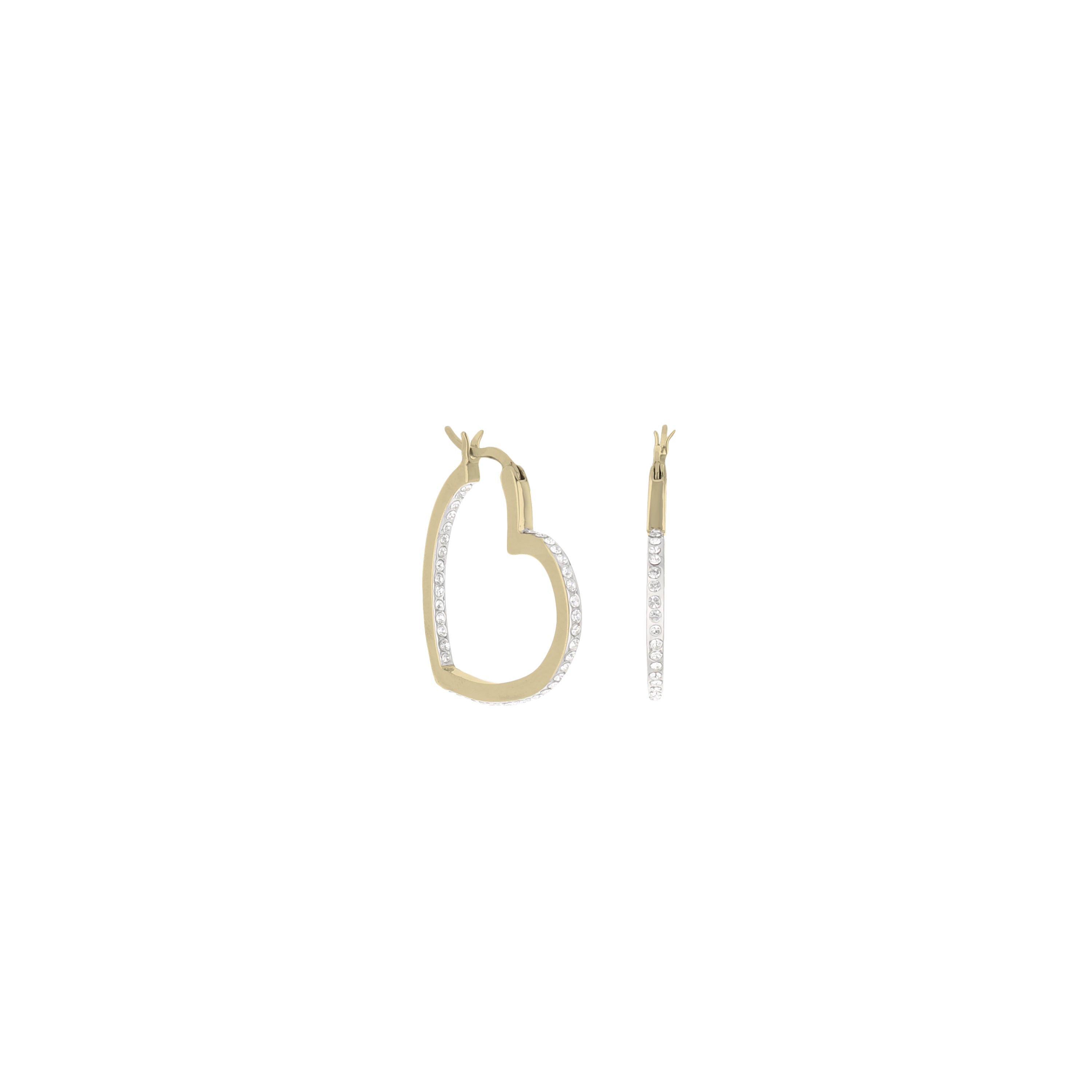 Pave Heart Hoop Earrings