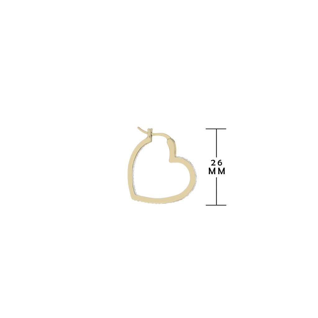 Pave Heart Hoop Earrings