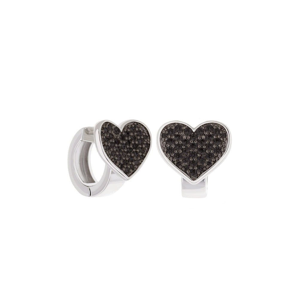 Pave Heart Huggies
