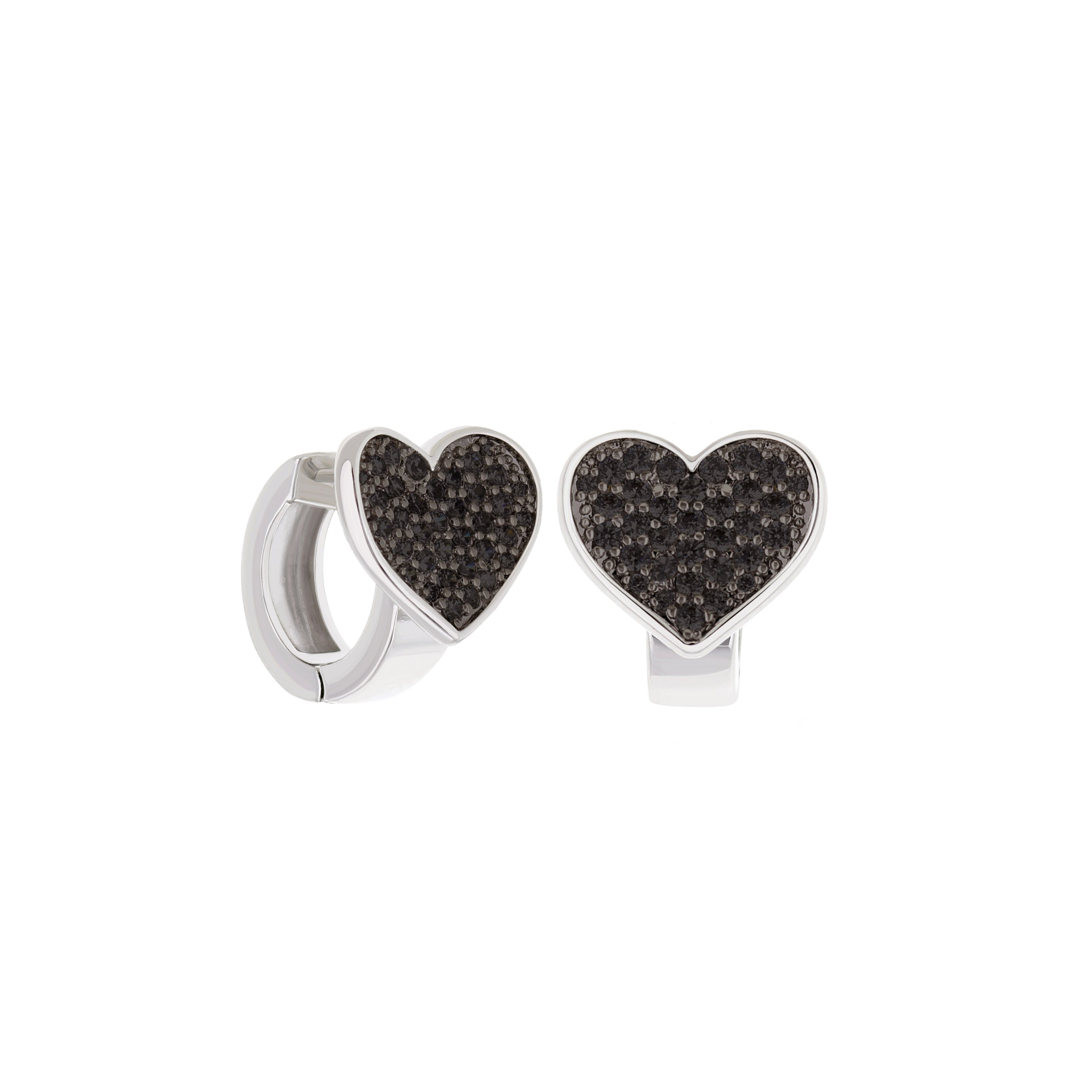 Pave Heart Huggies
