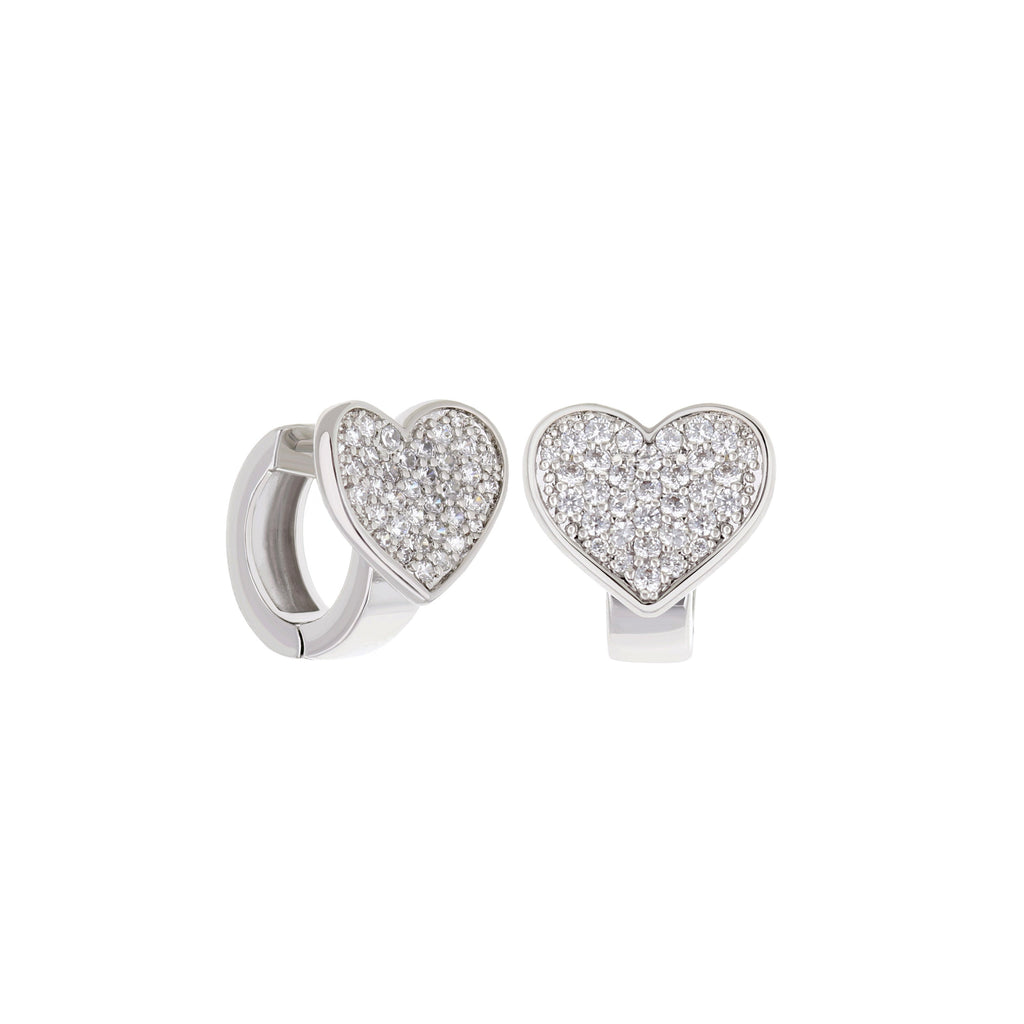 Pave Heart Huggies