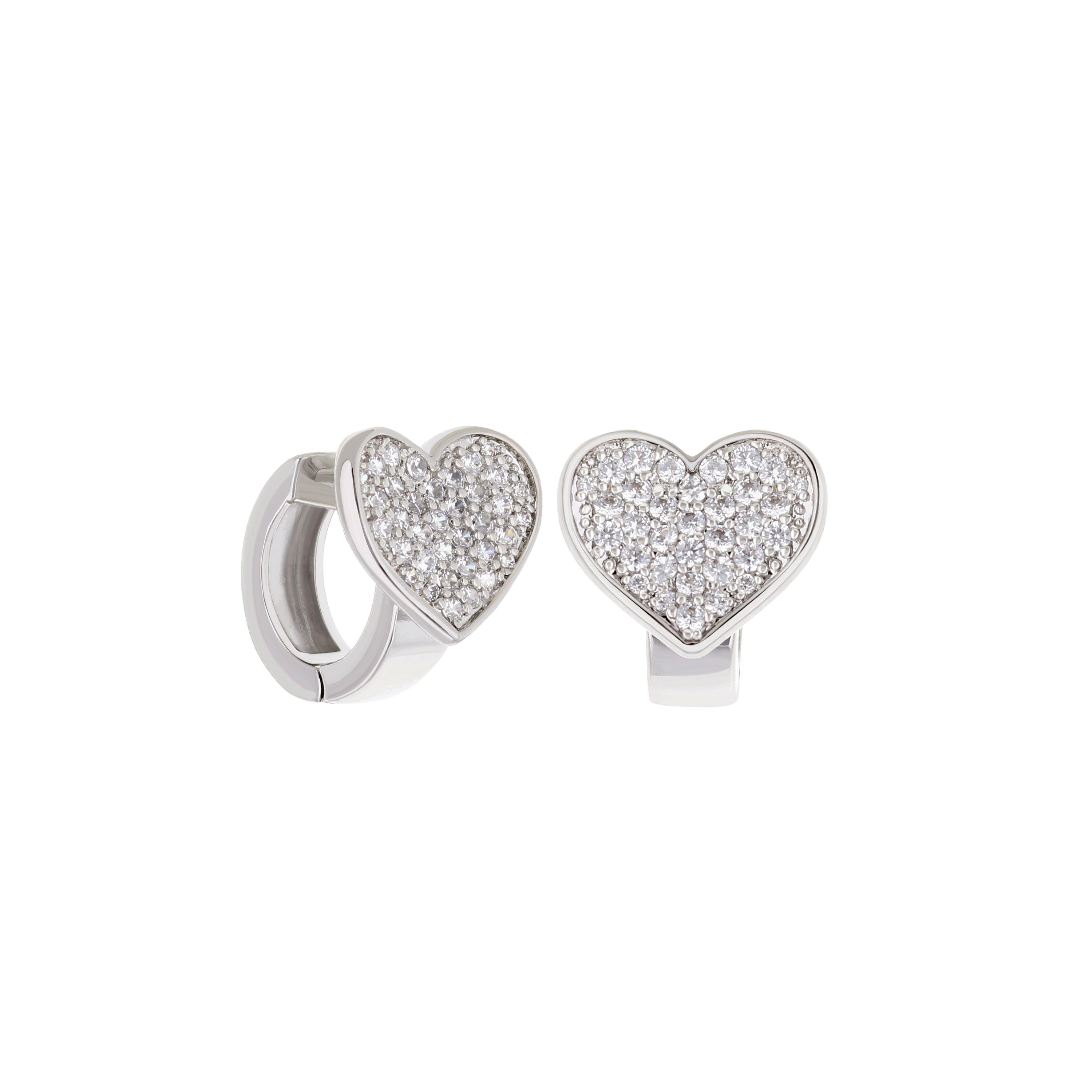 Pave Heart Huggies